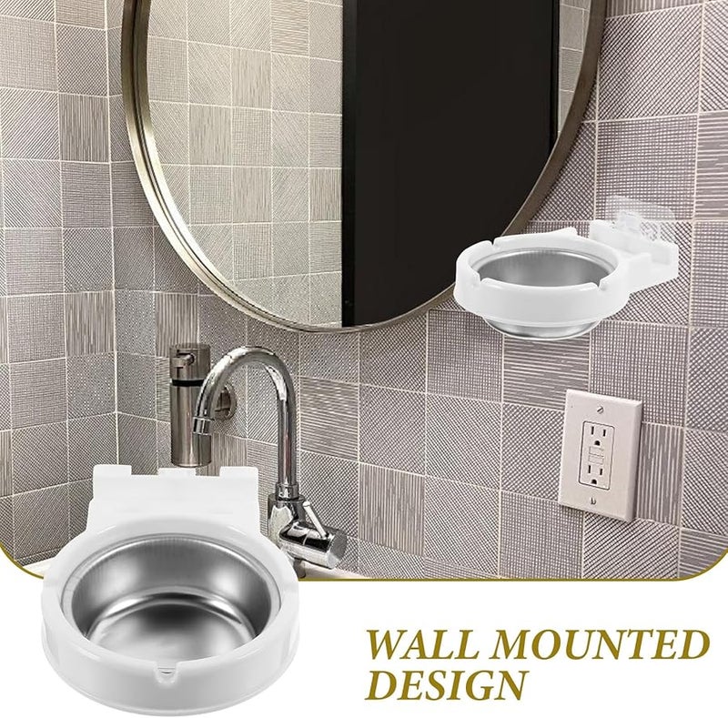 منفضة سجائر معلقة على الحائط باللون الأبيض مصنوعة من الفولاذ المقاوم للصدأ مع حاوية تخزين للاستخدام المنزلي أو في الحمام أو الاستخدام التجاري - Image 3